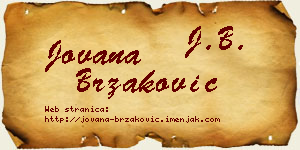 Jovana Brzaković vizit kartica